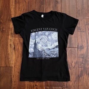 Vincent Van Gogh Black T-Shirt Junior Size Small